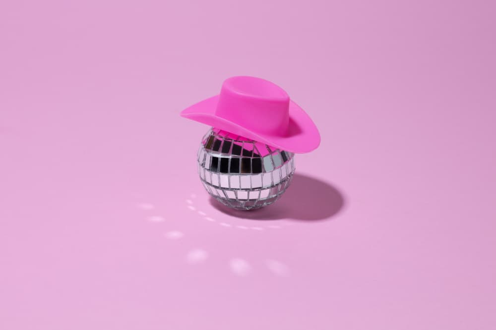 Pink Disco Hat by Julia Ramiro — canvas wall art