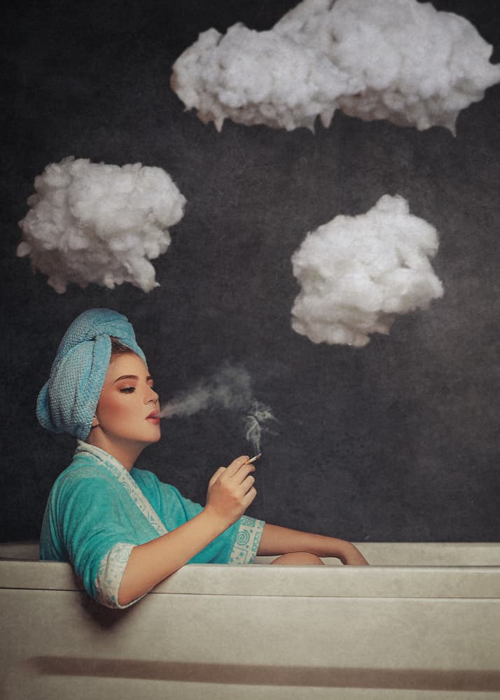 Relaxing Bath Clouds by Djayent Abdillah — canvas wall art
