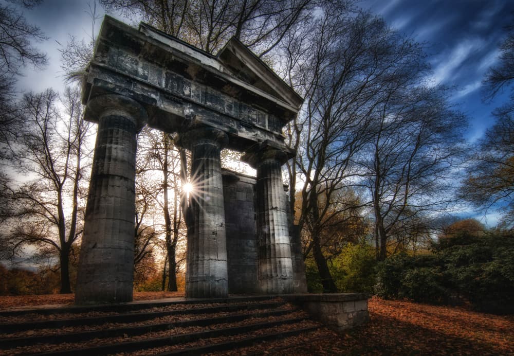 Sunlit Ancient Ruins by Hans Günther — canvas wall art