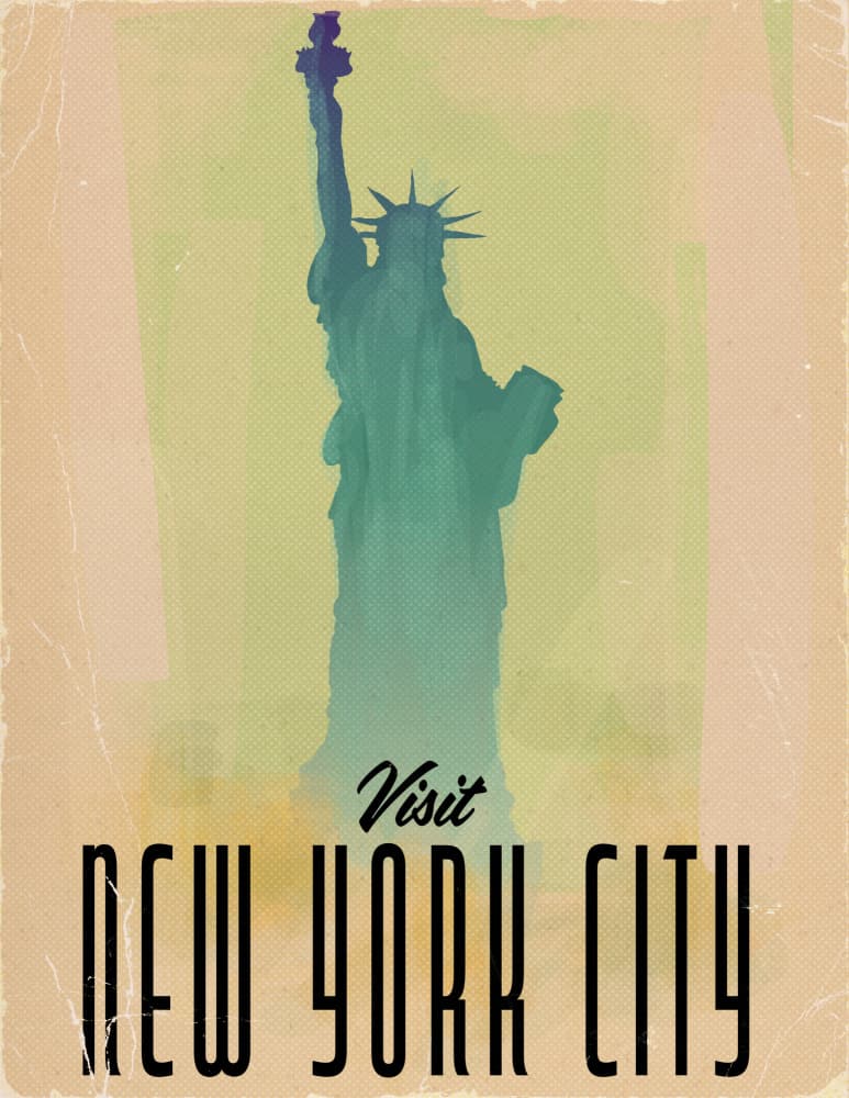 Vintage New York City by Nicholas — canvas wall art