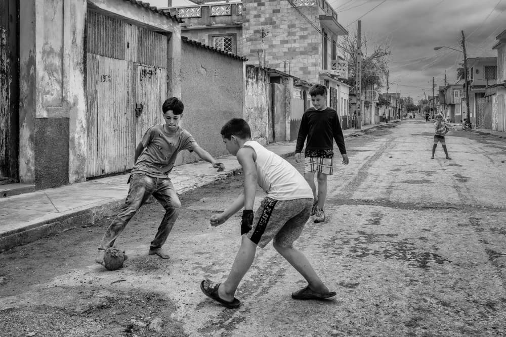 Street Soccer Boys by Andy Bauer — canvas wall art