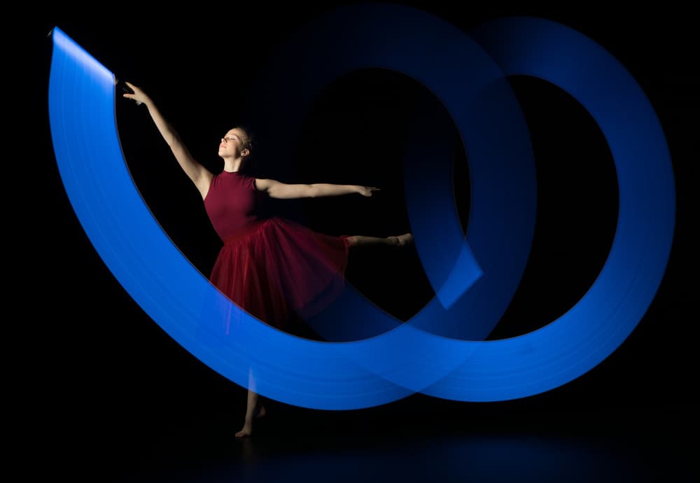 Dynamic Dancer Light Art by Luc Stalmans — canvas wall art