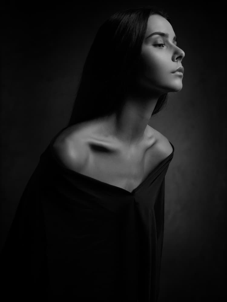 Elegant Woman Profile by Yuri Shevchenko — canvas wall art