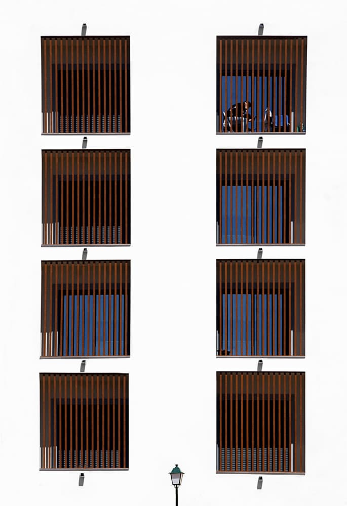 Geometric Building Facade by Elena Arjona — canvas wall art