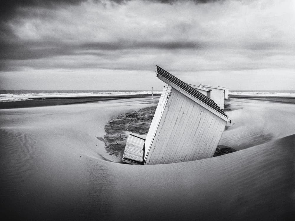 Sand Swallowed Huts by Bruno Flour — canvas wall art