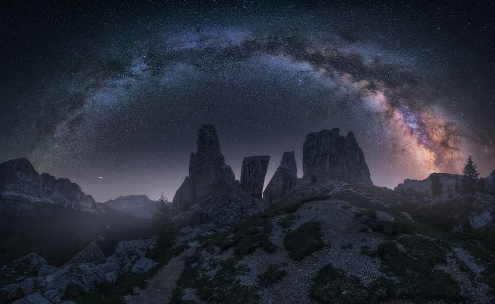 Starry Mountain Peaks by Carlos F. Turienzo — canvas wall art