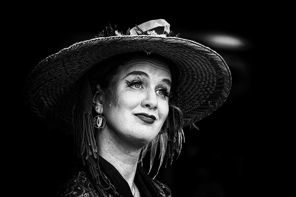Mysterious Woman In Hat by Michael Burlak — canvas wall art
