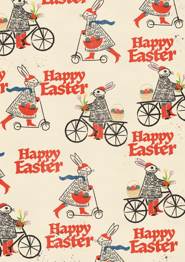Happy Easter Bunnies by Nicholas — canvas wall art