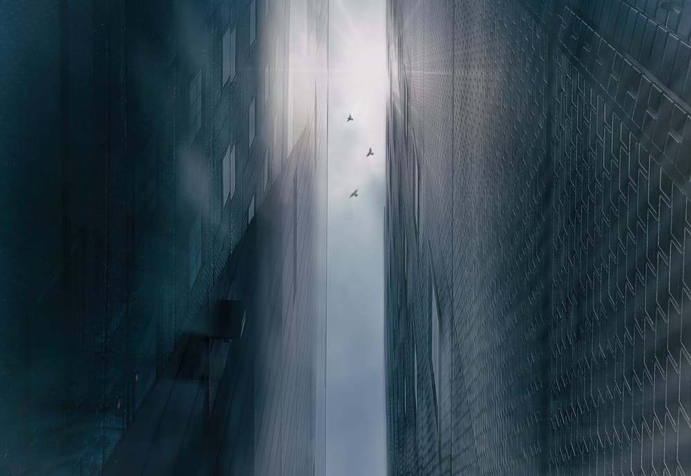 Soaring City Perspective by Keisuke Ikeda @ blackcoffee — canvas wall art
