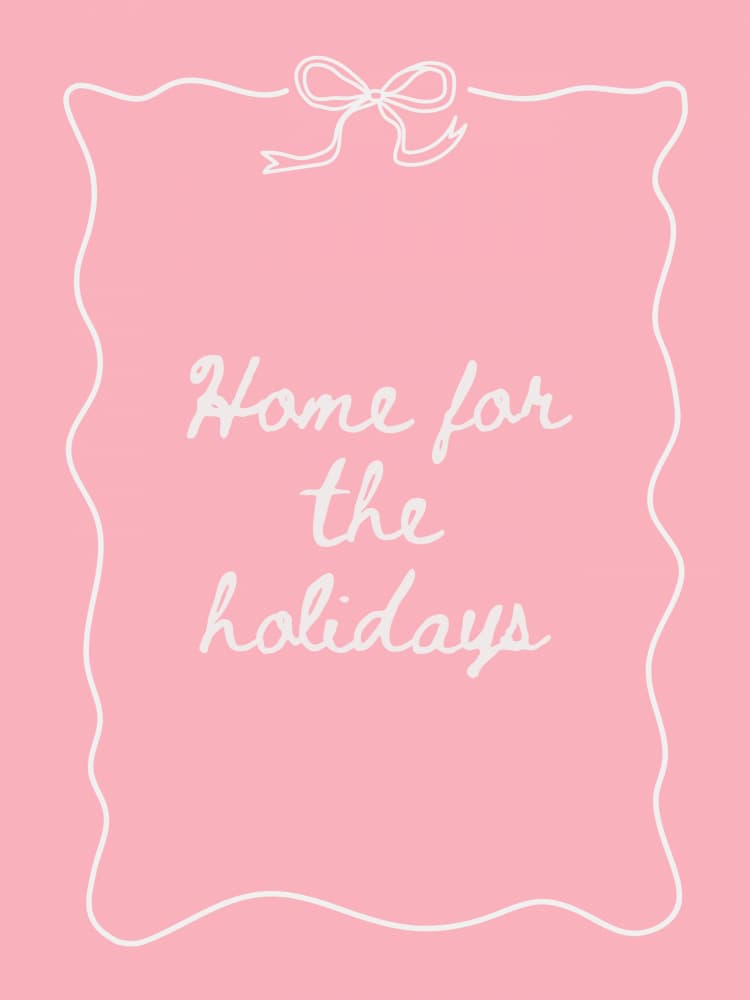 Pink Home For The Holidays by Jolly and Dash — canvas wall art