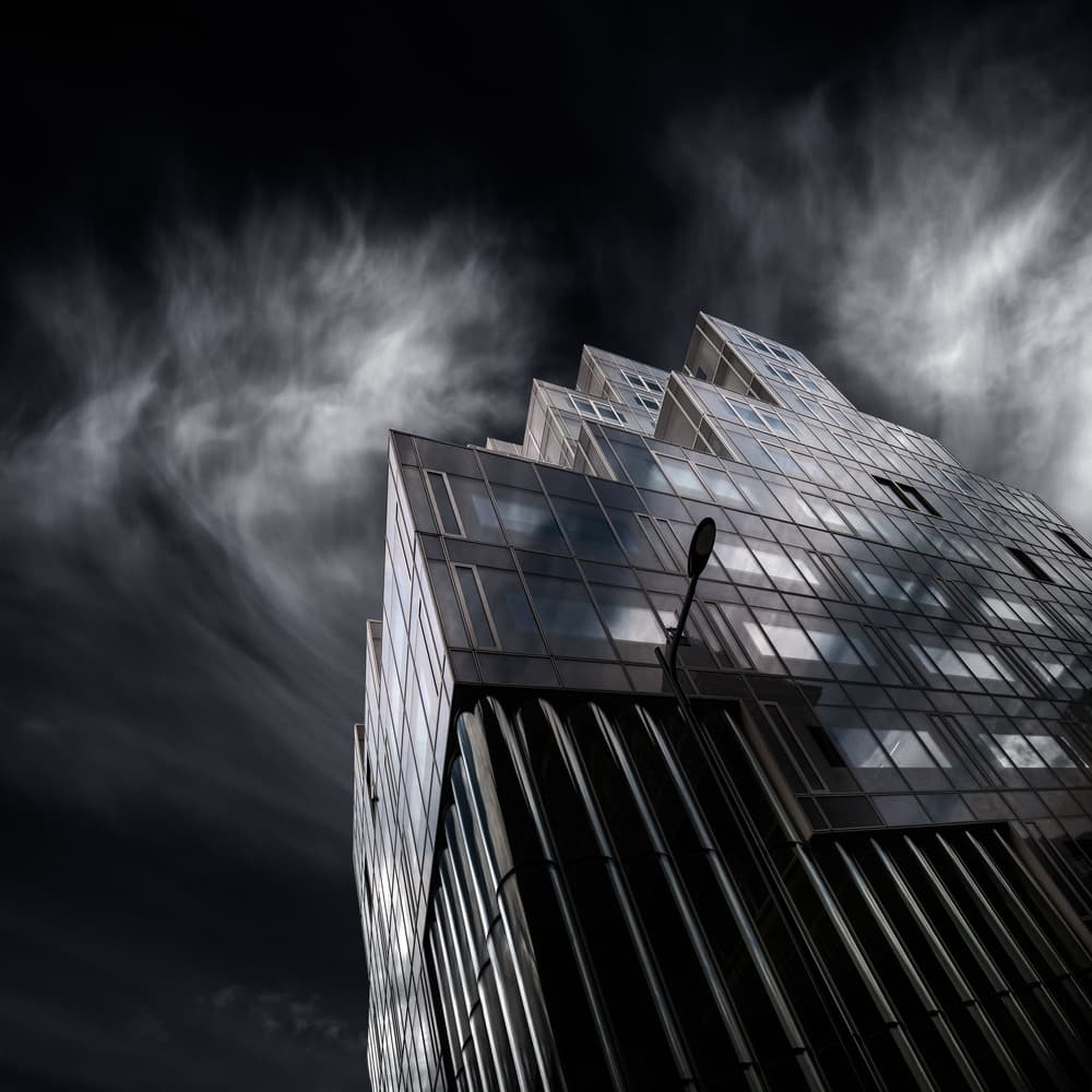 Geometric Skyscraper Clouds by Harry Verschelden — canvas wall art