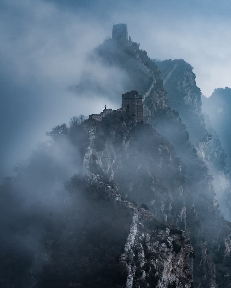 Misty Great Wall Peaks by Simoon — canvas wall art