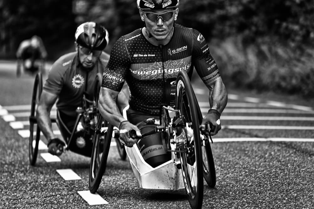 Intense Handcycle Race by Lou Urlings — canvas wall art