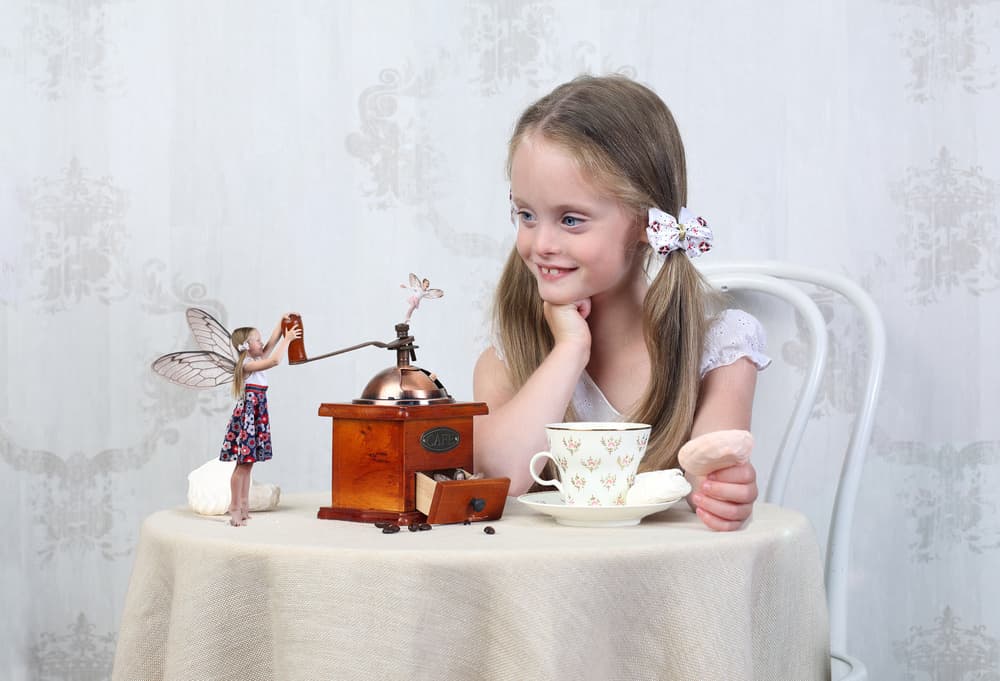 Fairy Coffee Time by Victoria Glinka — canvas wall art