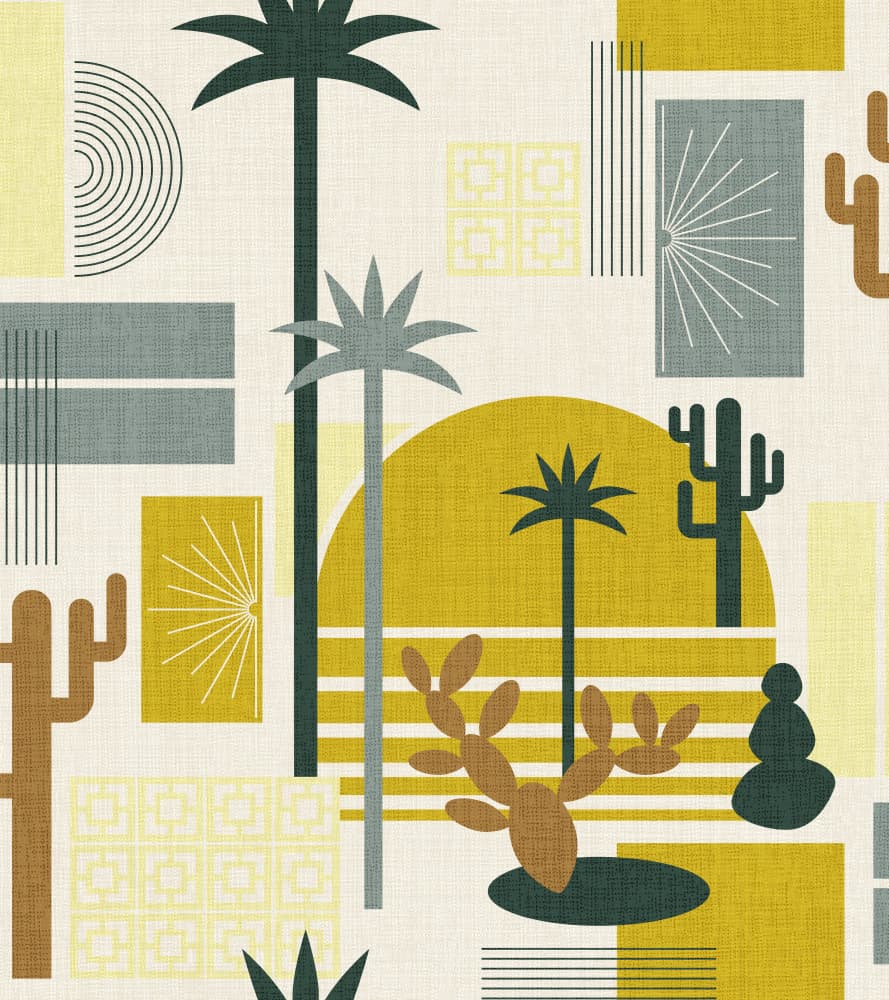 Mid Century Desert Landscape by Alexandra Weise — canvas wall art