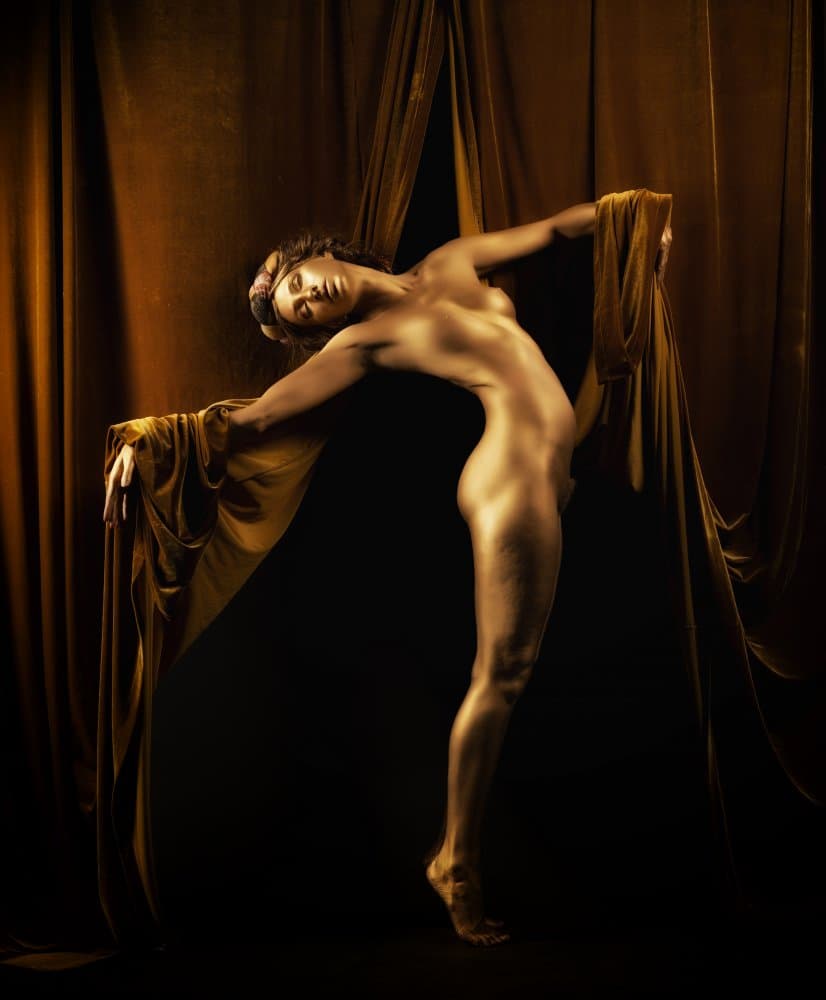 Golden Dancer Pose by James Yang — canvas wall art
