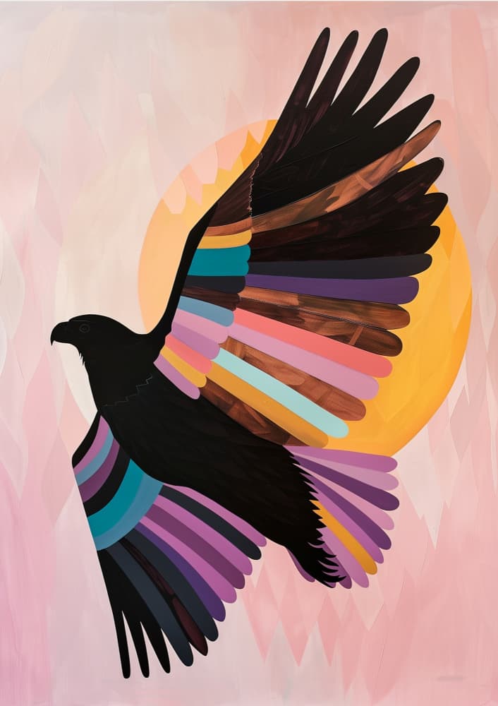 Vibrant Eagle Flight by SHANDU — canvas wall art