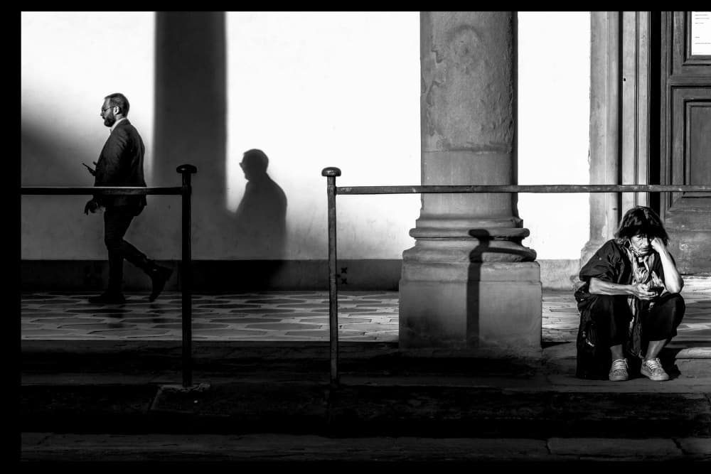 Street People Shadows by Francesco Martinelli — canvas wall art