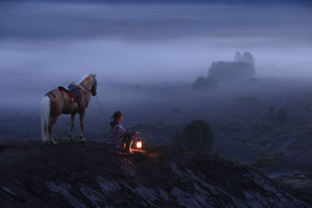 Misty Morning Rider by Gatot Herliyanto — canvas wall art