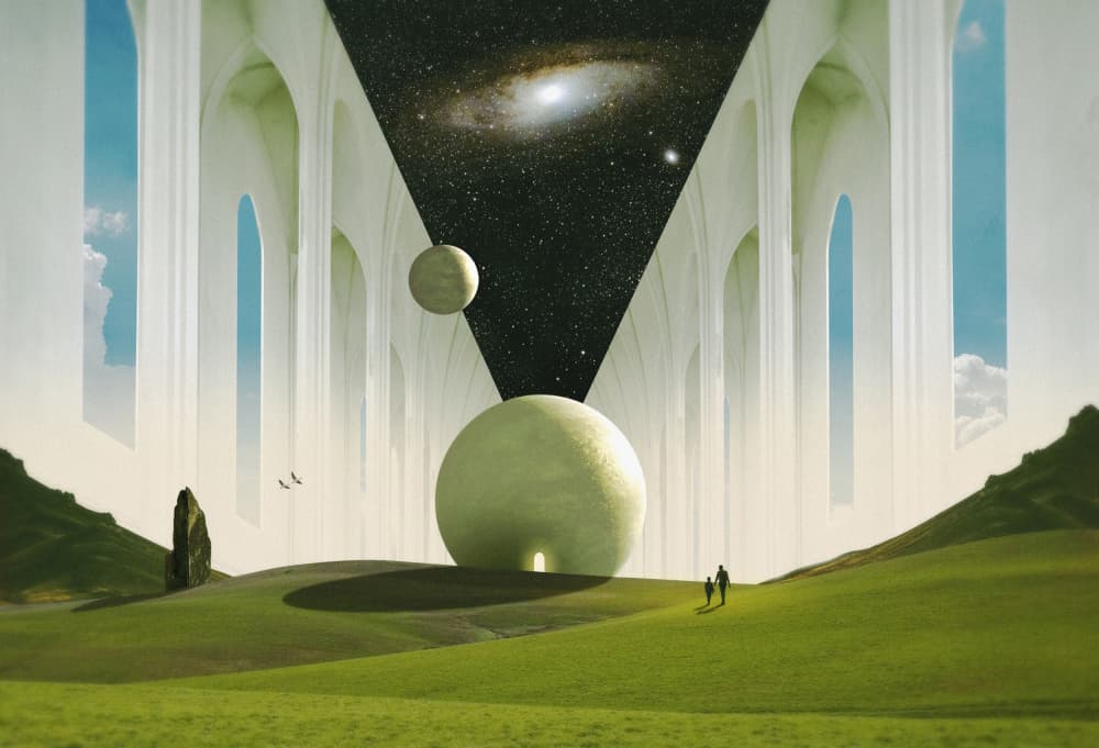 Surreal Cosmic Archway by Fran Rodríguez — canvas wall art