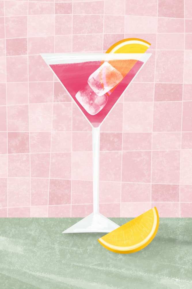 Pink Summer Cocktail by EMELIEmaria — canvas wall art