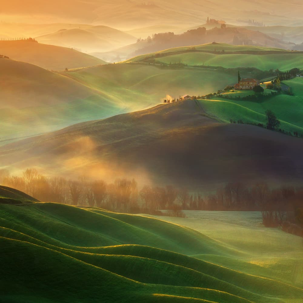 Misty Tuscan Morning by Krzysztof Browko — canvas wall art