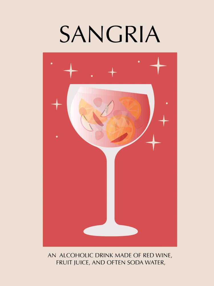 Refreshing Sangria Cocktail by Elizabeth C — canvas wall art