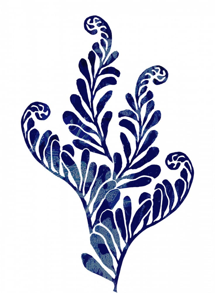 Textured Blue Foliage by Melissa McKeagney — canvas wall art