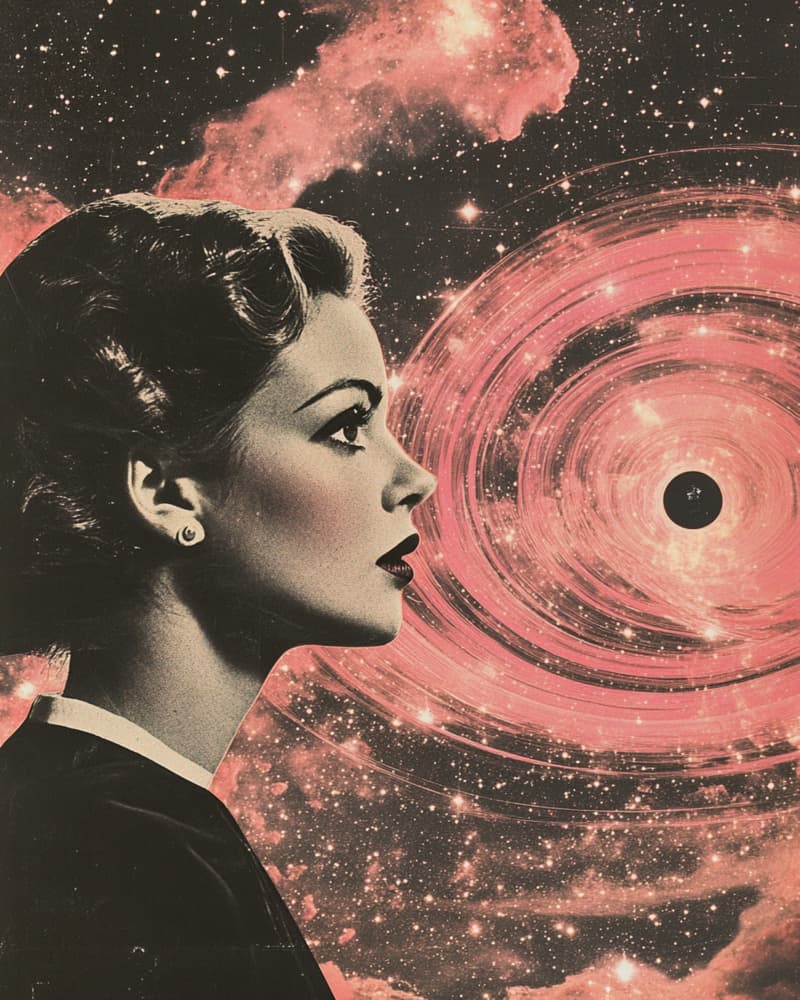 Woman and Cosmic Mystery by Samantha Hearn — canvas wall art