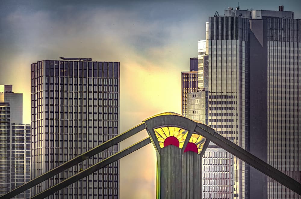 Golden Urban Bridge by Stephan Rückert — canvas wall art