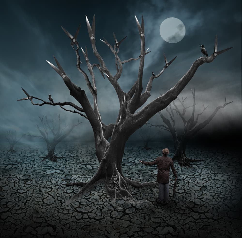 Surreal Scissors Tree by Hari Sulistiawan — canvas wall art