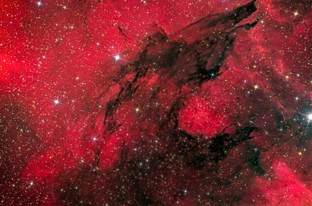 Red Cosmic Nebula by Vikas Chander — canvas wall art