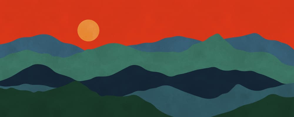 Layered Mountain Sunset by Vitor Costa — canvas wall art
