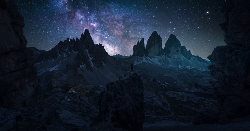 Night Sky Over Dolomites by David Martin Castan — canvas wall art