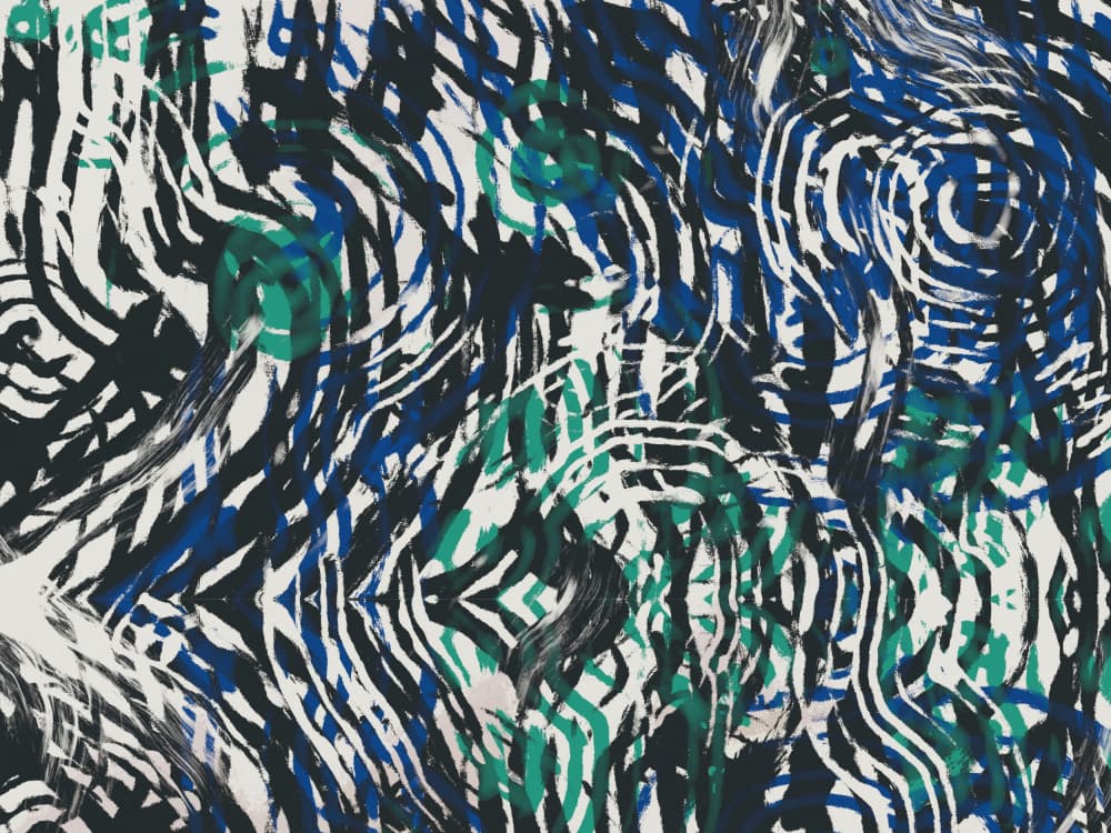 Dynamic Blue Green Swirls by Little Dean — canvas wall art