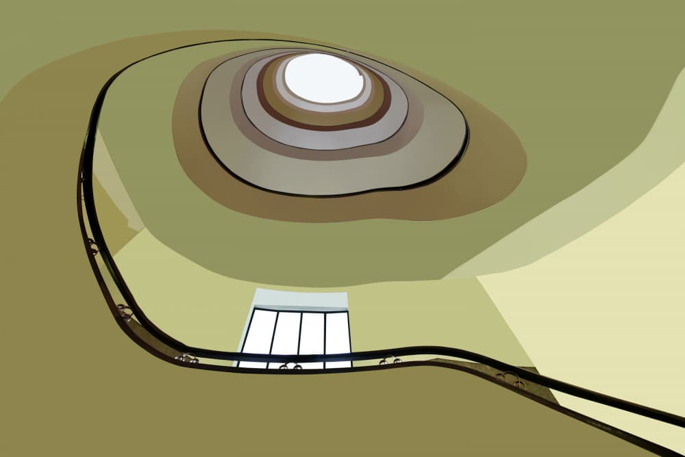 Modern Spiral Atrium by Jorge Pimenta — canvas wall art
