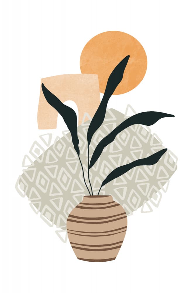 Boho Sun Plant Vase by amini54 — canvas wall art
