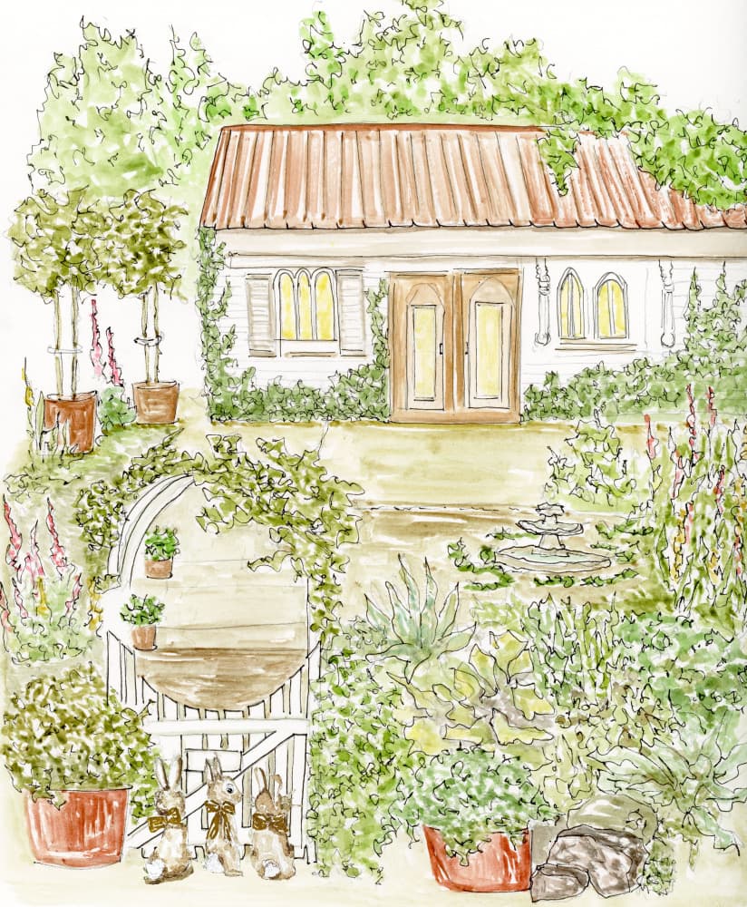 Charming Cottage Garden by Breanna Megan Studio — canvas wall art