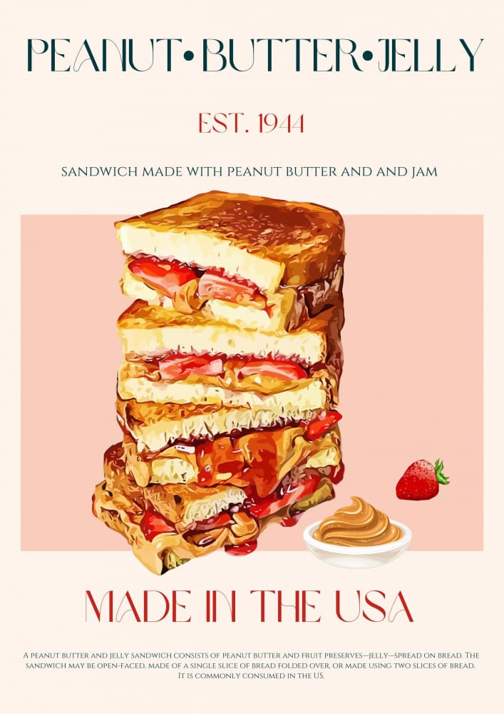 Stacked Peanut Butter Jelly by Nazma Khokhar — canvas wall art