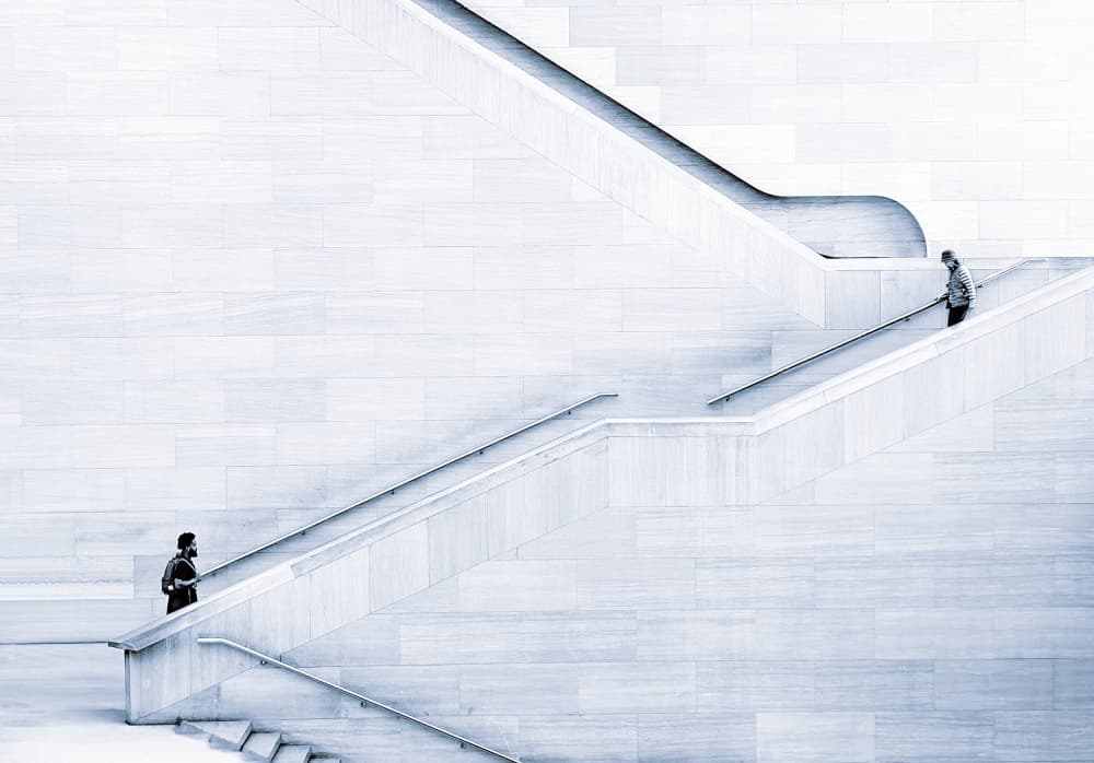 Ascending Modern Staircase by Jasmine Zhang — canvas wall art