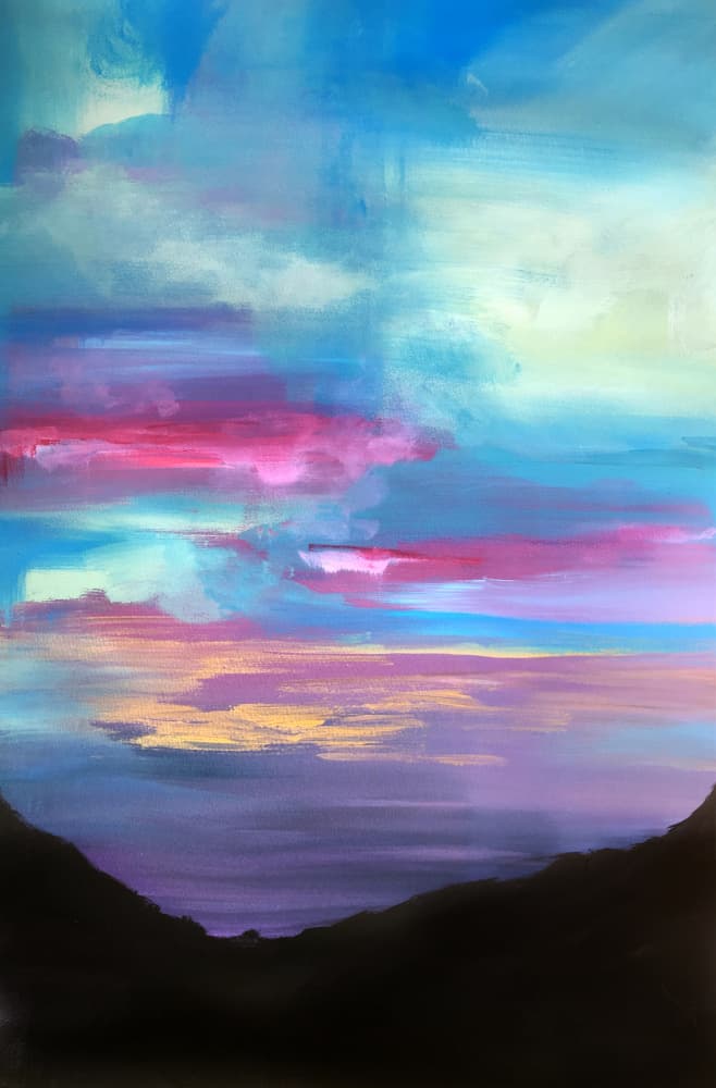 Dreamy Mountain Twilight by Christine Lindstrom — canvas wall art