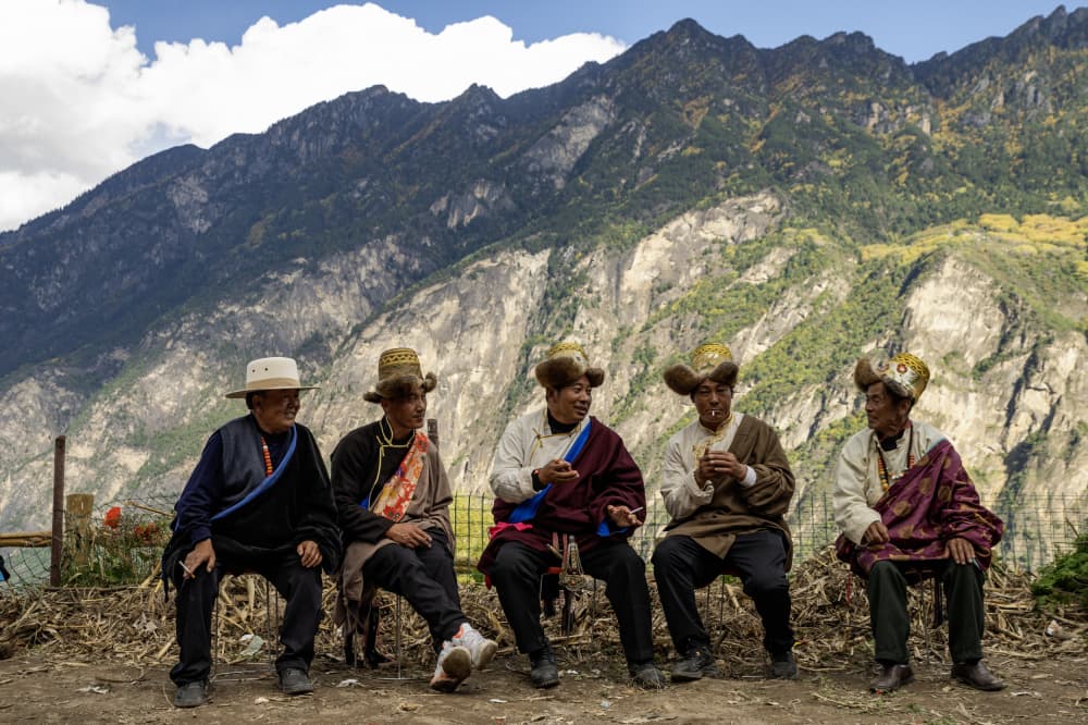 Smiling Mountain Men by Ilana Lam — canvas wall art