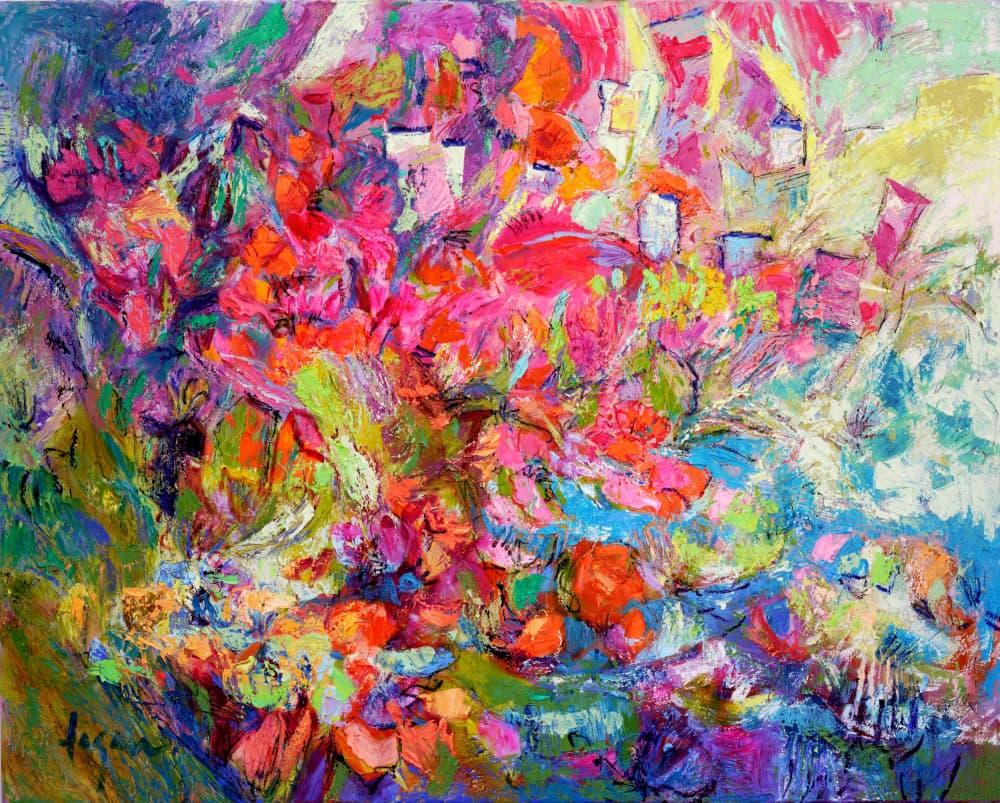 Luminous Petal Cascade by Dorothy Fagan — canvas wall art