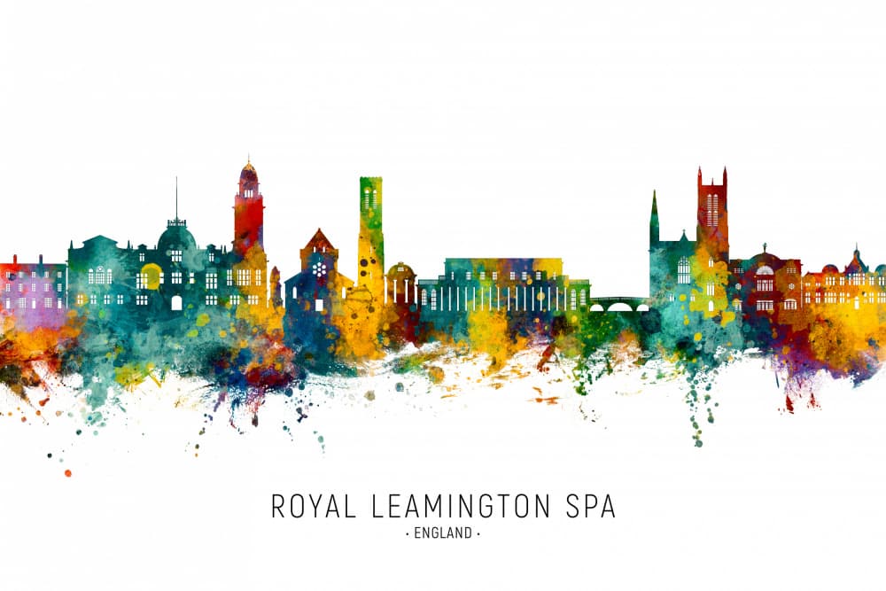 Royal Leamington Spa Skyline by Michael Tompsett — canvas wall art