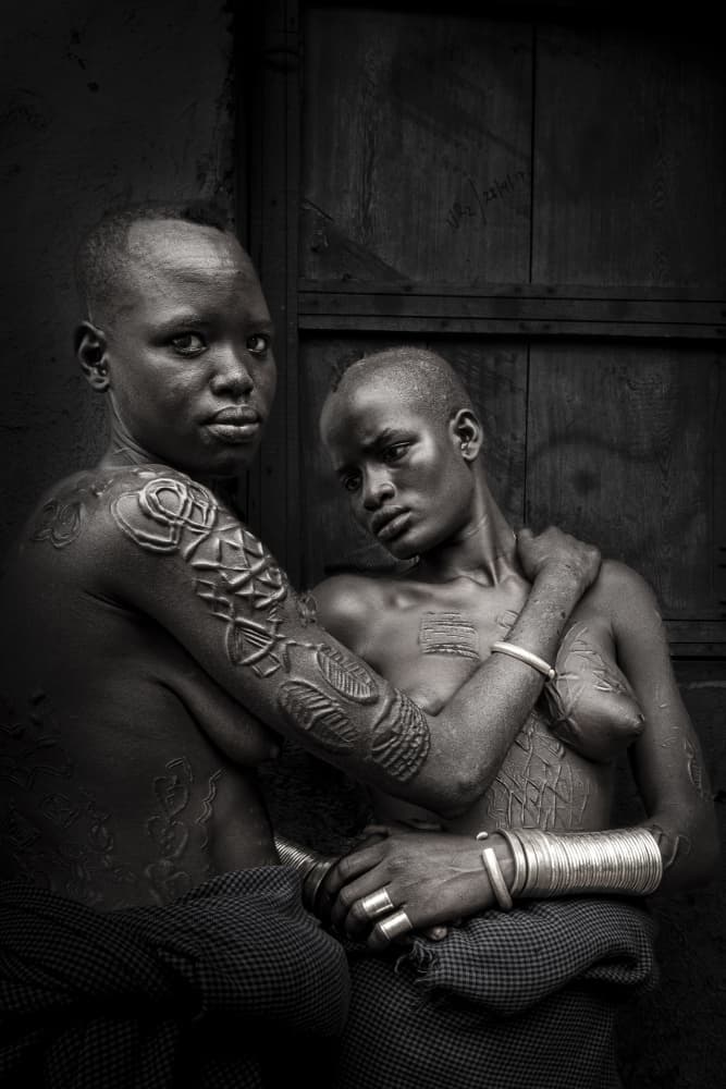 African Scarification Portrait by Elena Molina — canvas wall art