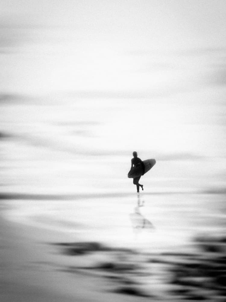 Lone Surfer Walk by Frank Ma — canvas wall art