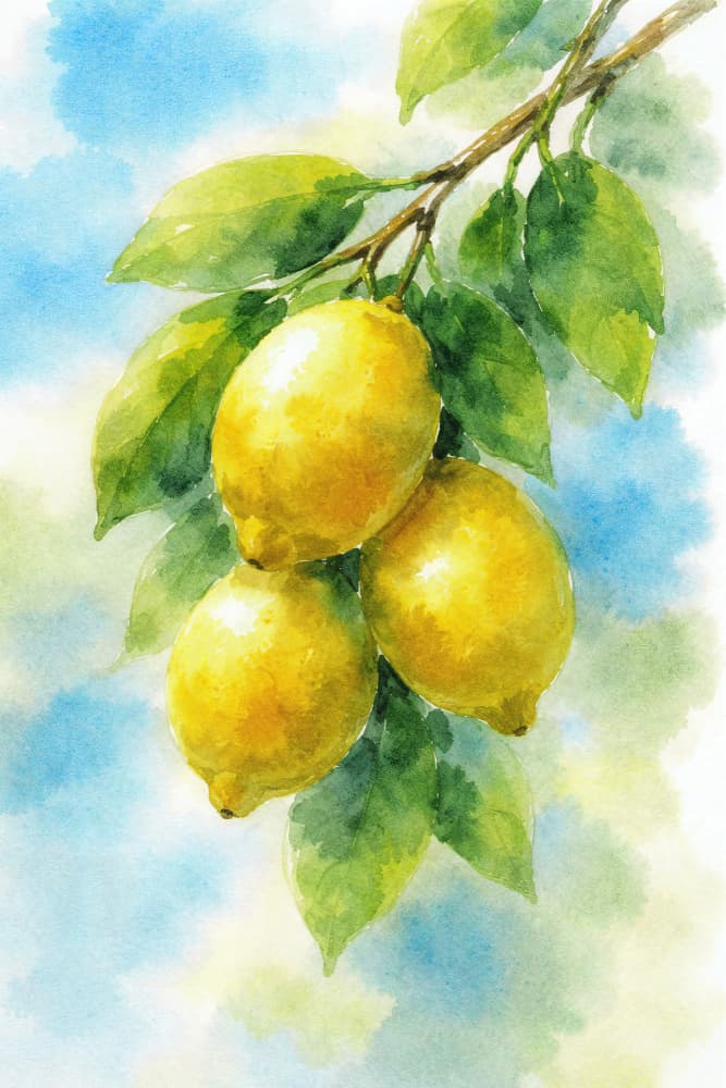 Bright Lemon Branch by Natalie Bruns — canvas wall art