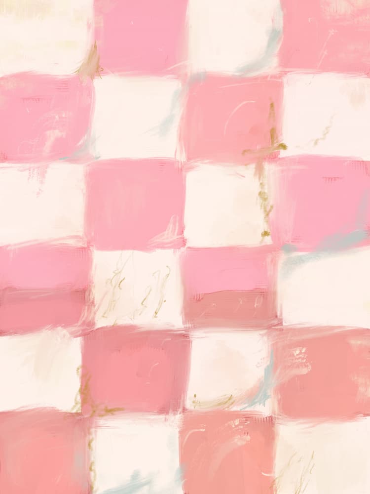 Pastel Checkered Bliss by Treechild — canvas wall art