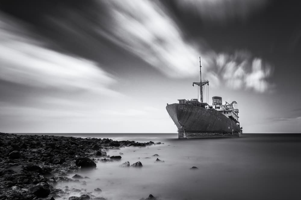 Ghostly Coastal Shipwreck by Marc van Oostrum — canvas wall art