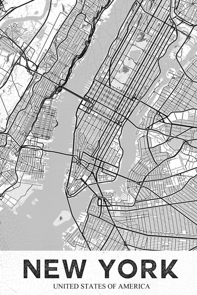 New York City Map by StudioSix — canvas wall art
